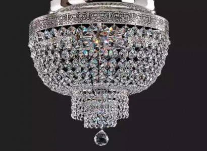 Deckenlampe Deckenleuchter Luxus Silber Kronleuchter Lüster Kristall