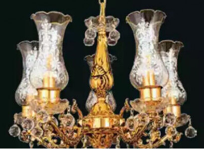 Deckenleuchter Luxus Gold Kronleuchter Deckenlampe Lüster Kristall Art