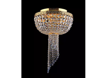 Lüster Deckenleuchter Luxus Gold Kronleuchter Deckenlampe Kristall Art
