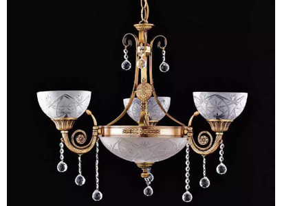 Kronleuchter Lampe Deckenlampe Lüster Deckenleuchter Glas Gold Grau