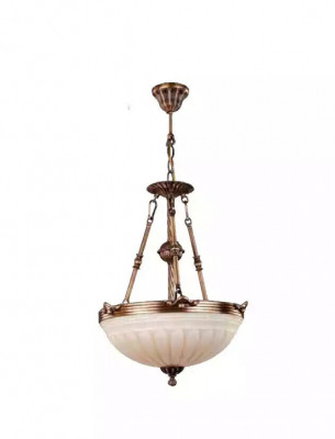 Lüster Deckenleuchter Lampe Beige Deckenlampe Kronleuchter Glas Gold