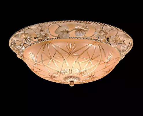 Kronleuchter Deckenleuchter Lüster Deckenlampe Lampen Glas Gold Rund