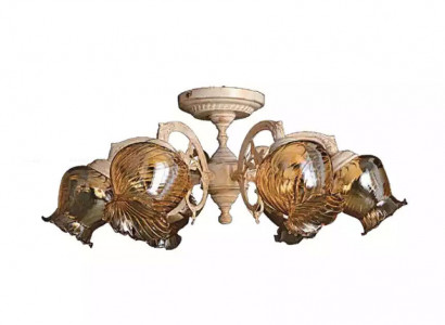 Deckenlampe Deckenleuchter Lüster Kronleuchter Lampen Glas Beige Art