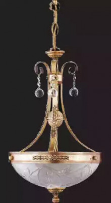 Lampe Deckenlampe Lüster Deckenleuchter Kronleuchter Glas Gold Grau