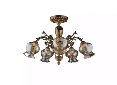 Deckenlampe Deckenleuchter Blumen Lüster Kronleuchter Lampe Glas Braun