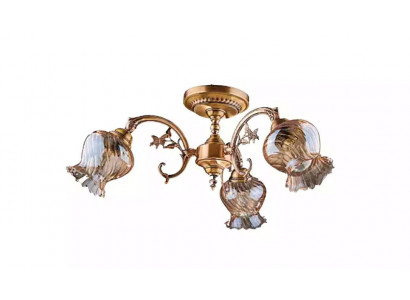 Kronleuchter Deckenleuchter Lüster Deckenlampe Lampen Glas Gold Art