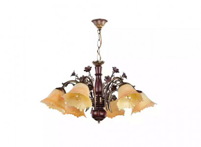 Deckenlampe Blumen Deckenleuchter Lüster Kronleuchter Lampe Glas Beige