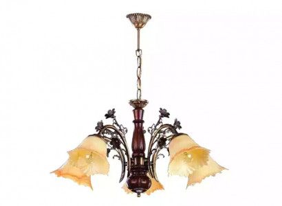 Deckenlampe Blumen Deckenleuchter Lüster Kronleuchter Lampe Glas Beige