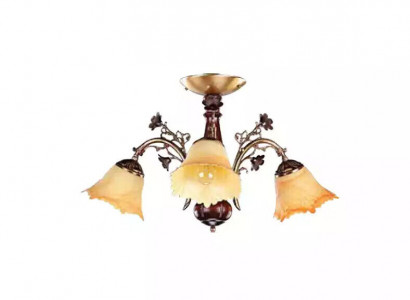 Deckenlampe Blumen Deckenleuchter Lüster Kronleuchter Lampe Glas Braun