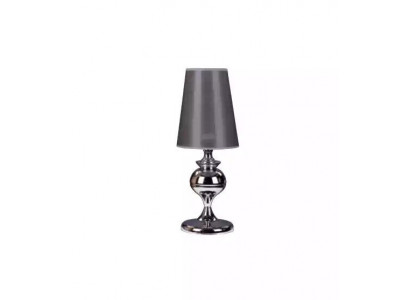Tischlampe Leselampe Leuchte NachttischlampeGrau Metall Wohnzimmer