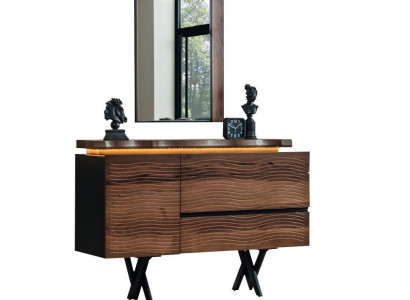  Exklusiver Schminktisch Spiegel Holz Kosmetiktisch Braune Luxus Konsole