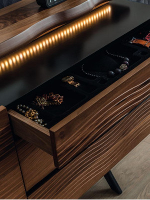  Exklusiver Schminktisch Spiegel Holz Kosmetiktisch Braune Luxus Konsole