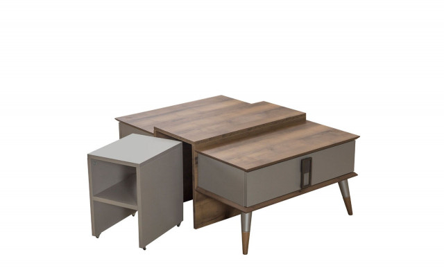  Moderner Brauner Couchtisch Kaffetisch Designer Sofatisch Beistelltisch