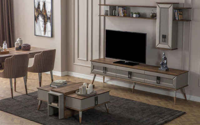  Moderner Brauner Couchtisch Kaffetisch Designer Sofatisch Beistelltisch