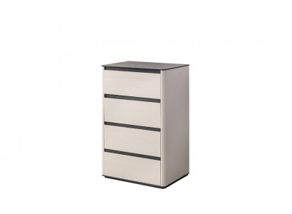 Beige Holz Kommode 4-türiger Holzschrank Schlafzimmer Edler Anbauschrank