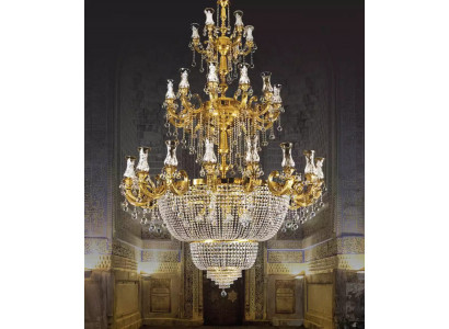 Kronleuchter Pendelleuchte Foyer Wohnzimmer Luxus Glanz Lampe 360 cm