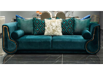 Dreisitzer Stoffsofa Sofa 3 Sitzer Polstersofa Modern Design Grün Neu