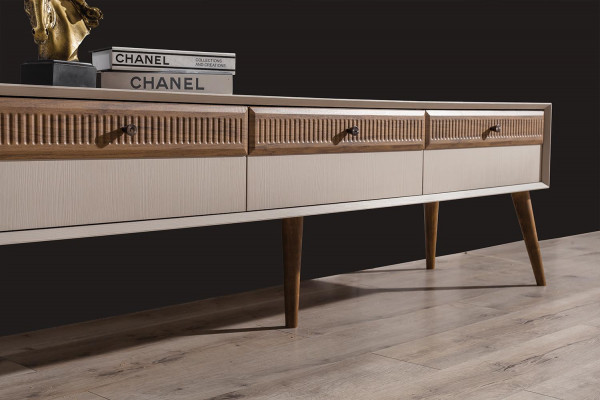 Garnitur Wohnwand TV Ständer RTV Lowboard Sideboard TV-Rahmen Holz