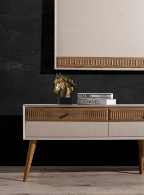 Garnitur Wohnwand TV Ständer RTV Lowboard Sideboard TV-Rahmen Holz
