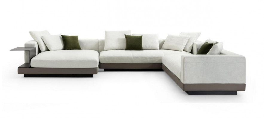 Ecksofa weiß U-Form Luxus Stil Modern Wohnzimmer Sofa Wohnlandschaft