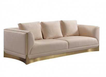 Sofa 3 Sitzer Sofas Wohnzimmer Luxus Stil Modern beige Couch Möbel