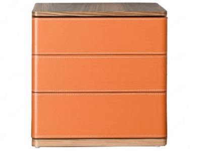 SchlafZimmer Nachttisch Design Neu Material Holz Luxus orange