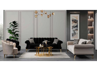 Luxuriöses Sofa-Set 3+2+1+1-Sitzer-Set Sofa Sessel-Set Stoff-Set für Wohnzimmer