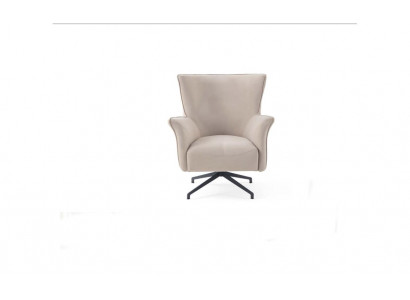 Beiger Wohnzimmer Einsitzer Designer Relax Polster Sessel Metallfüße
