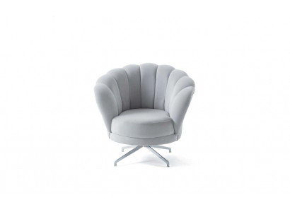  Designer Grauer Sessel Wohnzimmer Edler Einsitzer Luxus Edelstahlfüße
