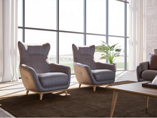 Wohnzimmer Einrichtung Sessel Modern Möbel Polstermöbel Kunstleder Neu