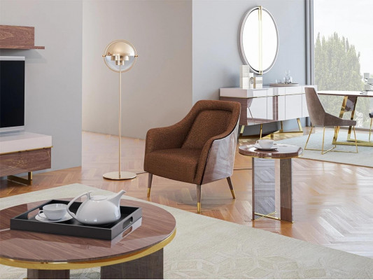 Luxus Braun Sessel Wohnzimmer Polstersitz Design Polstermöbel Modern Design