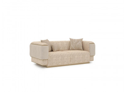 Luxus Wohnzimmer Möbel Sofa Couch Zweisitzer Beige Sofas Polstermöbel