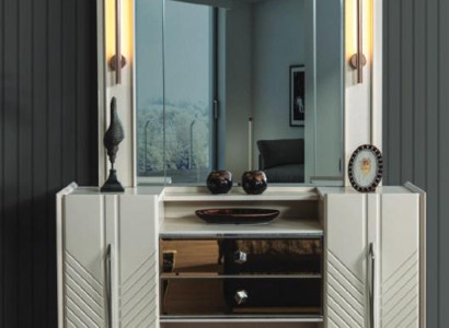 Schlafzimmer Set Luxus Weißer Schminktisch Spiegel Designer 2tlg Set