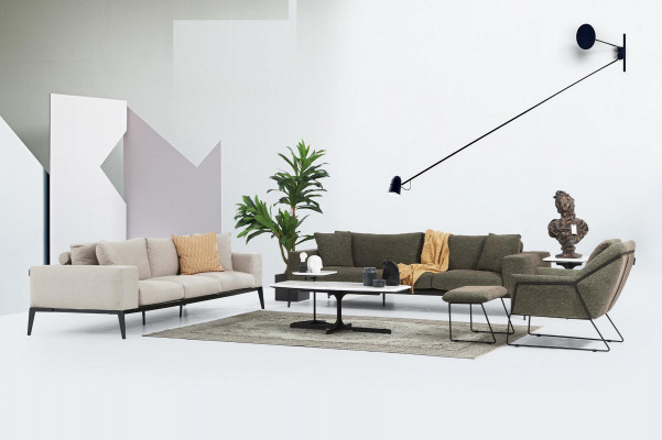 Moderne Sofagarnitur Dreisitzer Zweisitzer Sessel Komplettes Set Couchgarnitur
