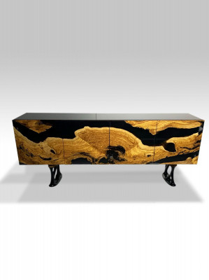 TV Ständer Sideboard RTV Lowboard Wohnzimmer Epoxidharz Holz Braun