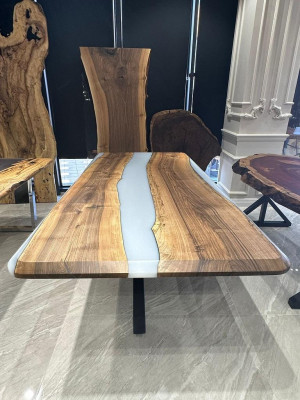 Esszimmertisch Küchentisch Esstisch Epoxidharz Tisch 240 cm Holz Braun