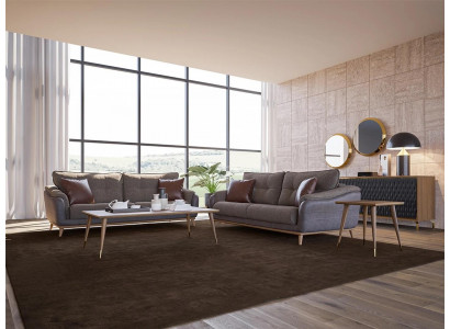Sofagarnitur 3tlg Sessel Modern 2x Sofa Couch Dreisitzer Polstermöbel Wohnzimmer
