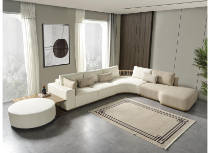 Weißes Modernes Ecksofa L-Form Couch Luxus Polstersofa Wohnzimmermöbel