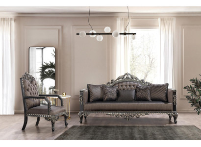 Luxus Chesterfield Sofagarnitur 3+1 Sitzer Klassische Sofa Barock Polster Sitz