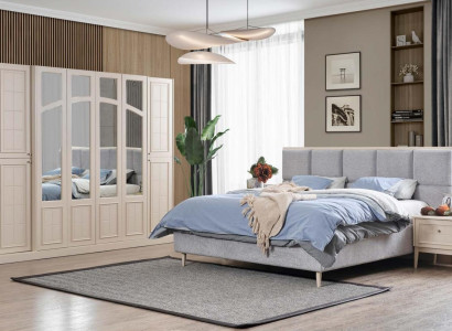 Schlafzimmer Set Luxus Komplettes Bett 2x Nachttisch Kleiderschrank Modern 4tlg