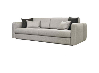 Couch Polstersofa Dreisitzer Sofa 3 Sitzer Grau Stoff Stoffsofa Design