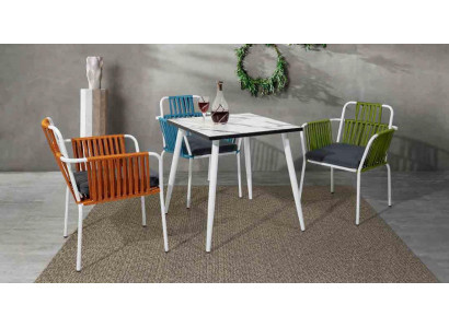 Moderne Esszimmer Möbel Terrassen 4x Stühle Edelstahlmöbel
