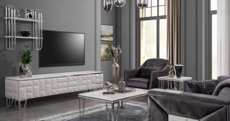 Wohnwand TV Wand Holz Modern Stil Regal Wohnzimmer Möbel Schrank rtv tv Ständer
