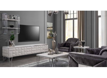 Wohnwand TV Wand Holz Modern Stil Regal Wohnzimmer Möbel Schrank rtv tv Ständer
