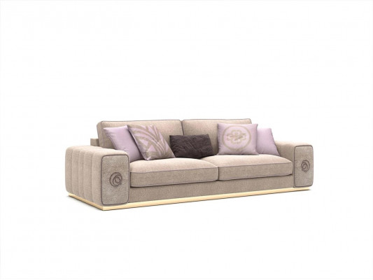 Beige Dreisitzer Sofa Couch Wohnzimmer Polstermöbel Einrichtung Neu Möbel