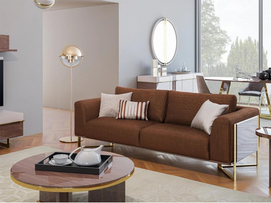 Luxus Sofa Dreisitzer Braun Polstermöbel Modern Couch Design Einrichtung