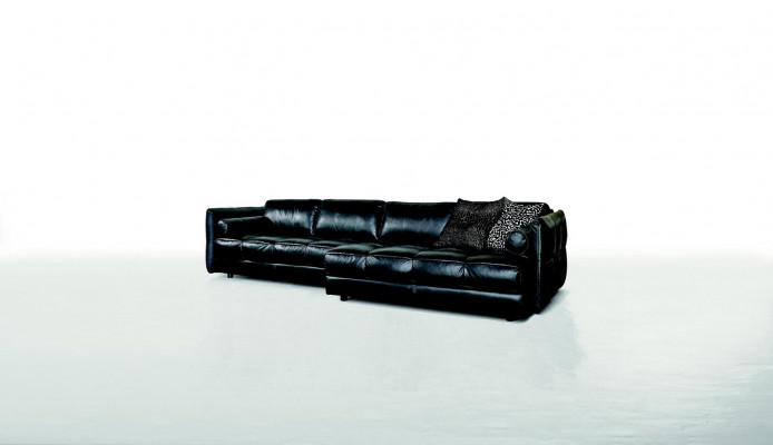 Moderne Couch Luxus Ecksofa Polstermöbel Wohnzimmer L-Form Design Schwarz Lede
