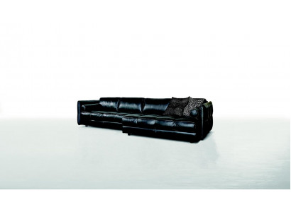 Moderne Couch Luxus Ecksofa Polstermöbel Wohnzimmer L-Form Design Schwarz Lede