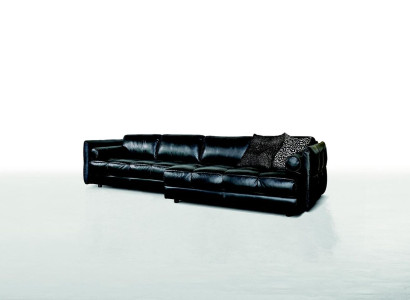 Moderne Couch Luxus Ecksofa Polstermöbel Wohnzimmer L-Form Design Schwarz Lede