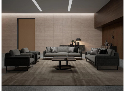 Luxus Grau Sofa Komplett 2x Dreisitzer Sofa 2x Sessel Wohnzimmer 2x Couchtisch